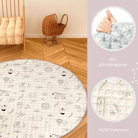 Tapis bebe matelassé animaux safari Multicolore 3 - vertbaudet enfant 