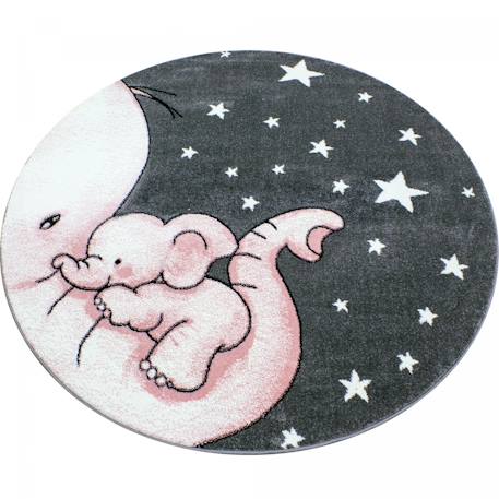 Tapis enfant tissé motif animaux elephant Bleu+Rose 8 - vertbaudet enfant 