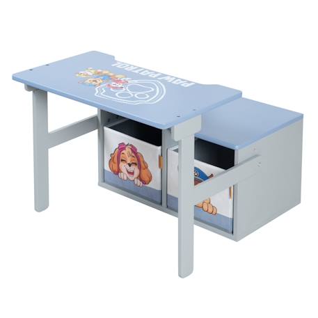 Bureau et banc 2en1 + deux bacs de rangements Bleu gris - pat' patrouille 1 - vertbaudet enfant 