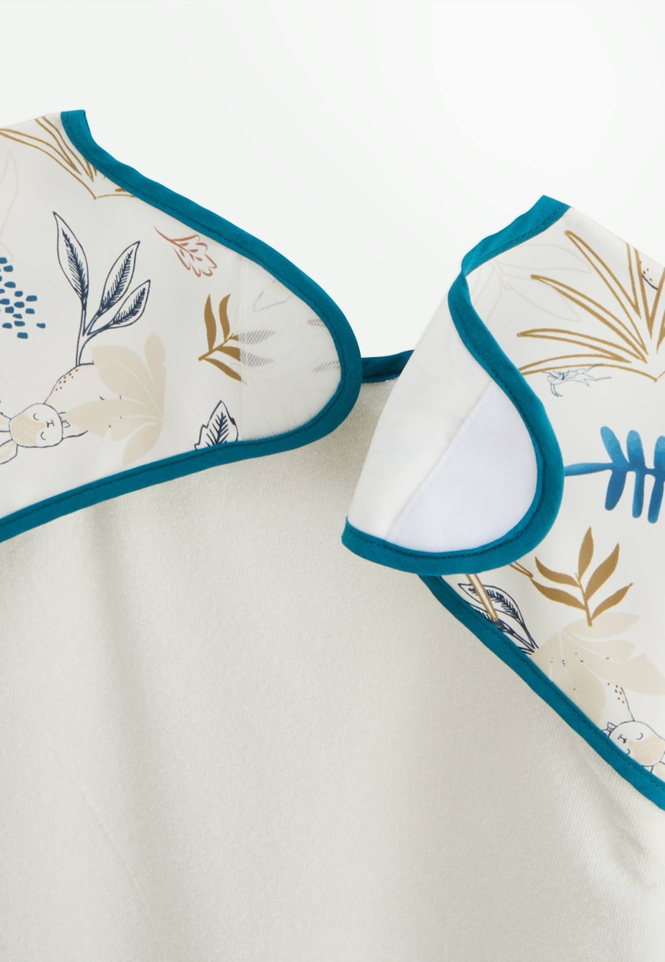 Bavoir à Manches Longues Gustin – Tablier Imperméable Avec Poche, Couleur Camel, Pour Repas Sans Dégâts
