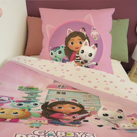 Housse de couette gabby et la maison magique coton Rose 4 - vertbaudet enfant 