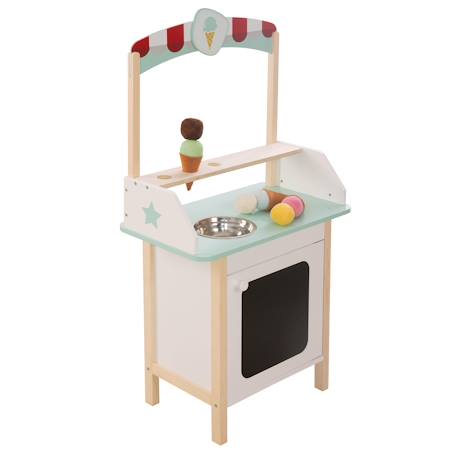 Marchande de glace + 3 cornets et 6 boules en tissu Blanc, menthe et naturel 4 - vertbaudet enfant 