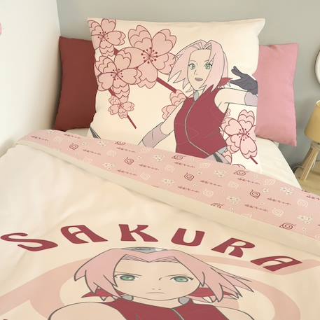 Housse de couette naruto sakura haruno coton Ecru 4 - vertbaudet enfant 