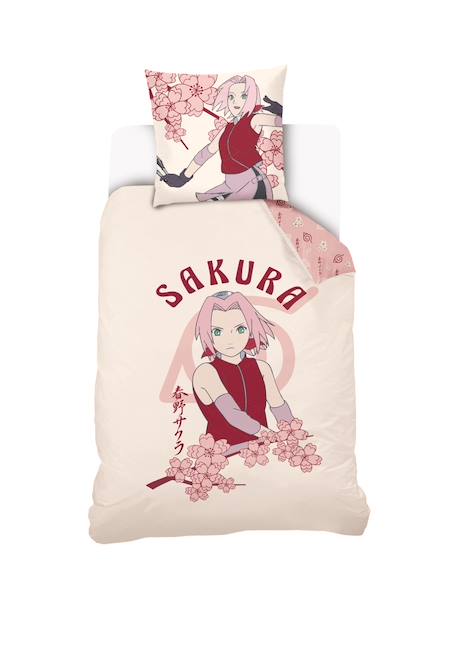 Housse de couette naruto sakura haruno coton Ecru 1 - vertbaudet enfant 