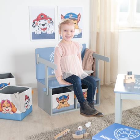 Bureau et banc 2en1 + deux bacs de rangements Bleu gris - pat' patrouille 4 - vertbaudet enfant 