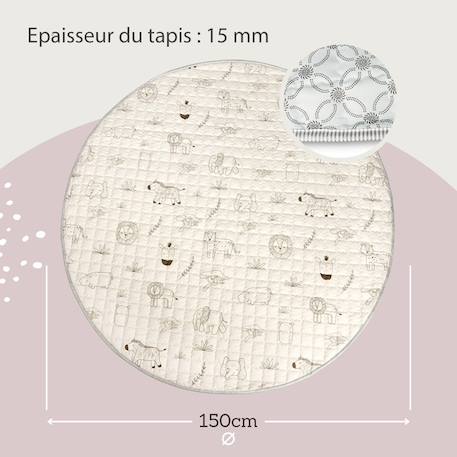 Tapis bebe matelassé animaux safari Multicolore 2 - vertbaudet enfant 