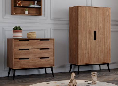 Armoire 2 portes  vintage octave Noyer 5 - vertbaudet enfant 