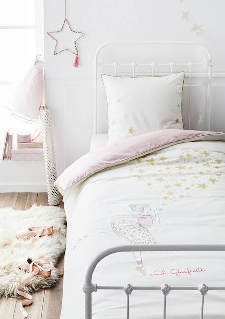 Housse de couette lili gaufrette ballerina coton Ecru 2 - vertbaudet enfant 