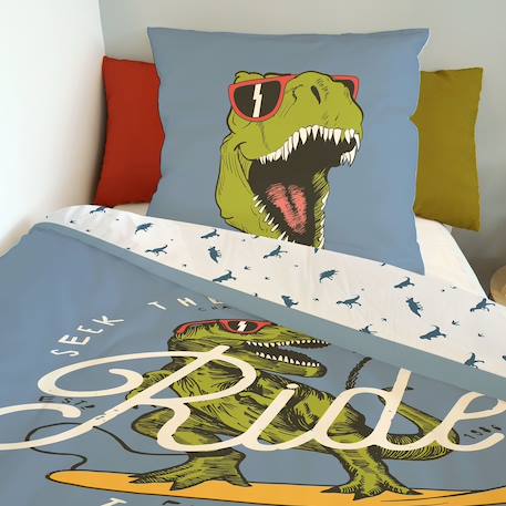 Housse de couette lou&loup dinosaure coton Bleu 5 - vertbaudet enfant 