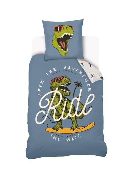 Housse de couette lou&loup dinosaure coton Bleu 1 - vertbaudet enfant 