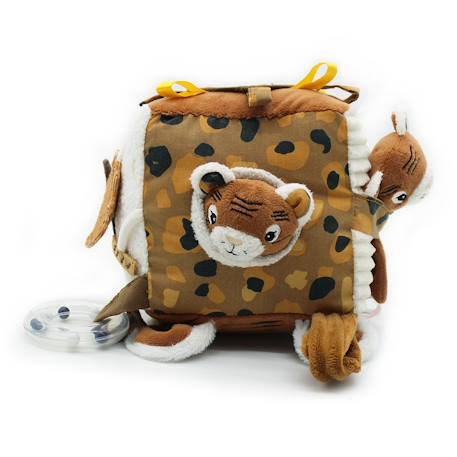 Cube d'activités en tissu Marron 4 - vertbaudet enfant 