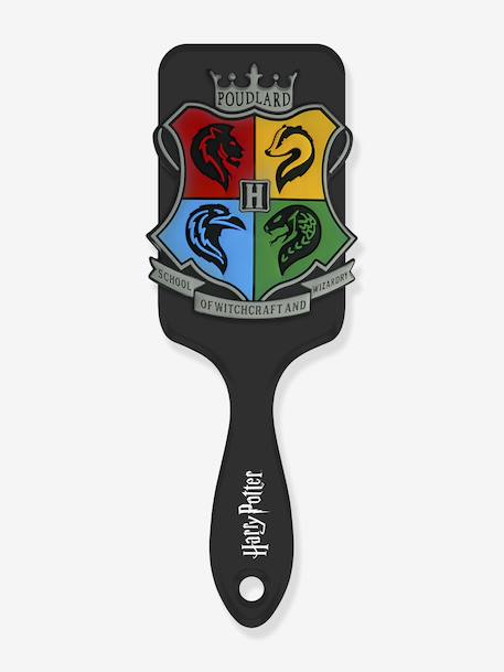 Brosse à cheveux Harry Potter avec application 3D des 4 maisons en silicone noir 1 - vertbaudet enfant 