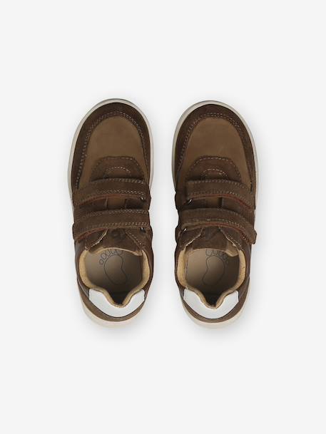 Baskets garçon cuir à scratchs marron 6 - vertbaudet enfant 