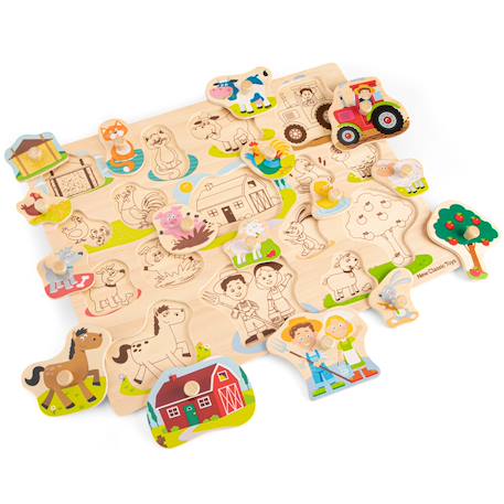Grand puzzle ferme 16 pcs Beige 3 - vertbaudet enfant 