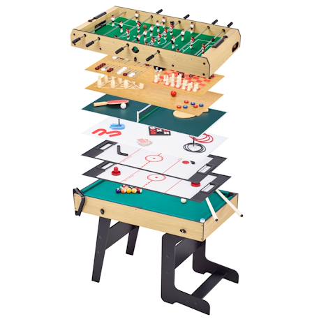 Table multi jeux pliable 16 en 1 baby-foot, ping pong, billard, bowling, palets,... Marron 1 - vertbaudet enfant 