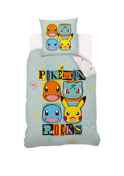 Linge de maison et décoration-Linge de lit enfant-Taie d'oreiller-Housse de couette pokémon rocks coton