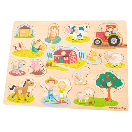 Grand puzzle ferme 16 pcs Beige 1 - vertbaudet enfant 