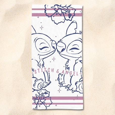 Serviette de plage disney angel et stitch polycoton Blanc 2 - vertbaudet enfant 