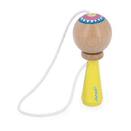 Bilboquet en bois applepop Jaune 1 - vertbaudet enfant 