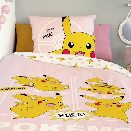 Housse de couette pikachu pokémon coton Rose 5 - vertbaudet enfant 