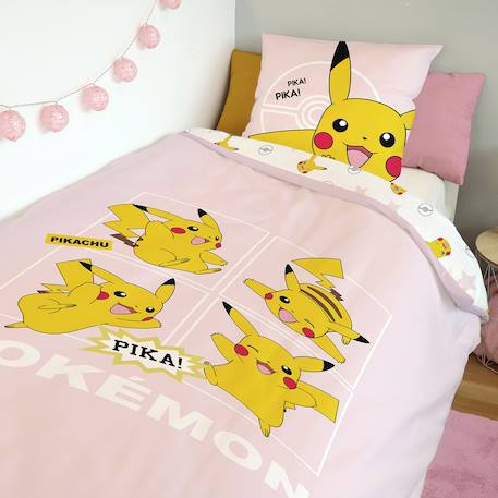 Housse de couette pikachu pokémon coton Rose 2 - vertbaudet enfant 