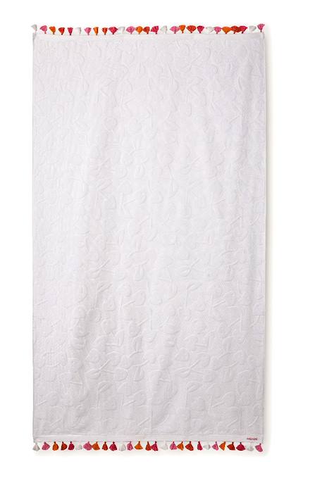 Drap de bain escapade kawaii coton Blanc+Rose 1 - vertbaudet enfant 