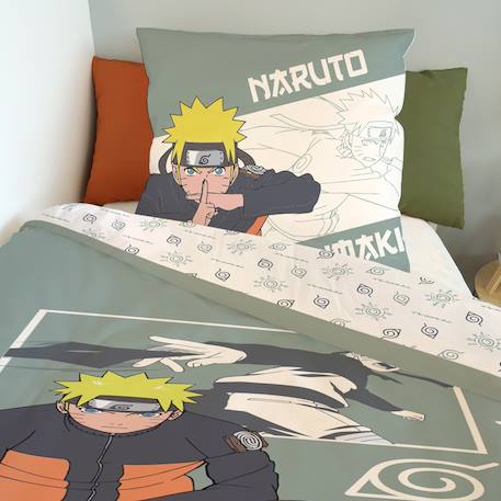 Housse de couette naruto uzumaki coton Vert 4 - vertbaudet enfant 