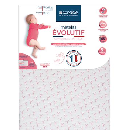 Matelas bébé évolutif - 2 faces de couchage selon le poids Blanc 1 - vertbaudet enfant 