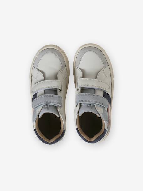 Baskets enfant garçon cuir à scratchs écru+lot blanc+lot bleu 4 - vertbaudet enfant 