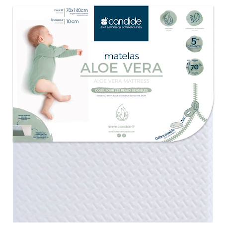 Matelas bébé aloé vera déhoussable 360° Blanc 1 - vertbaudet enfant 