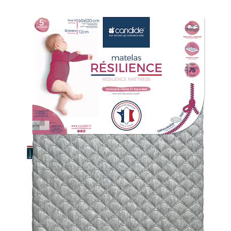 Matelas bébé résilience - ferme et équilibré Gris foncé 1 - vertbaudet enfant 