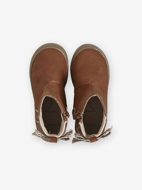 Bottines enfant fille synthétique zippées marron+noir 4 - vertbaudet enfant 