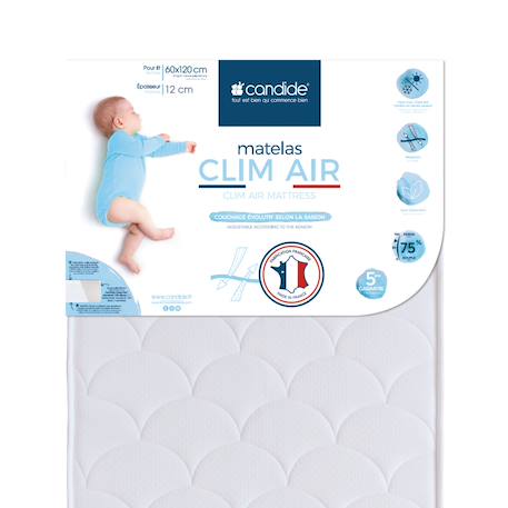 Matelas bébé 60x120cm clim air Blanc 1 - vertbaudet enfant 