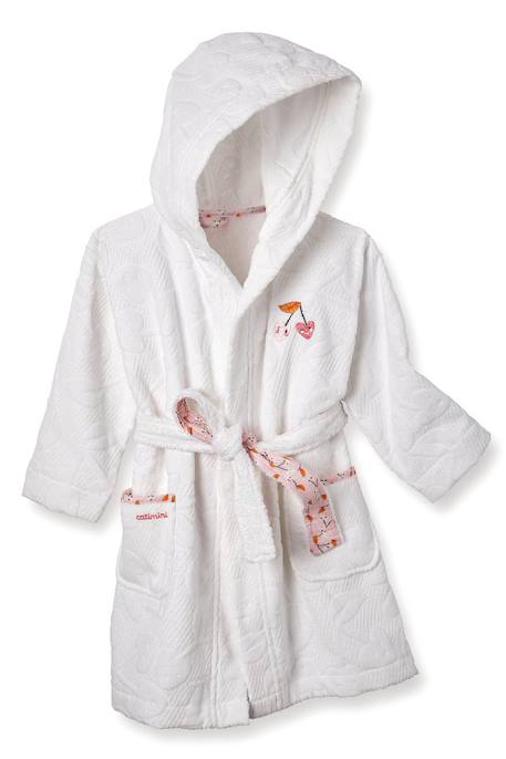 Peignoir de bain escapade kawaii coton Blanc 1 - vertbaudet enfant 