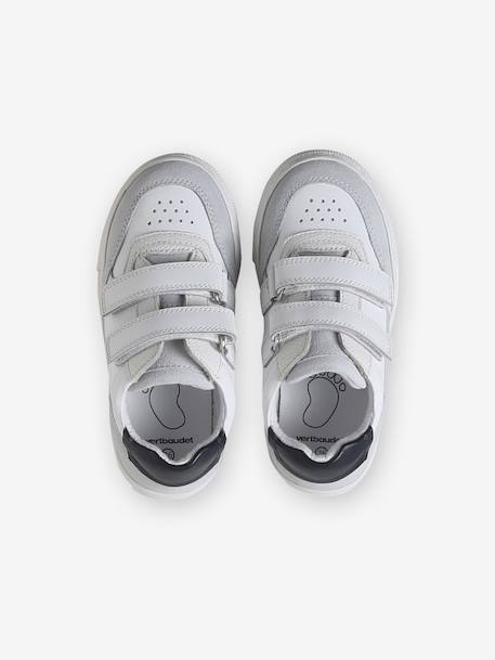 Baskets enfant garçon cuir à scratchs lot blanc 4 - vertbaudet enfant 