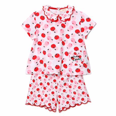 Pyjashort imprimé pommes catimini coton élasthanne rose Rose 1 - vertbaudet enfant 