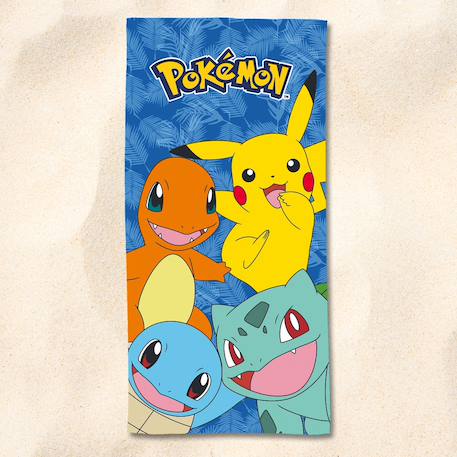 Serviette de plage pokémon pikachu starter bleu Bleu 2 - vertbaudet enfant 