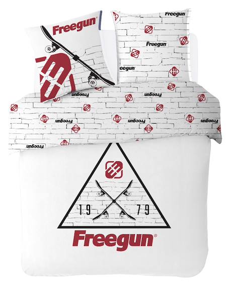 Housse de couette freegun skateboard coton Blanc 1 - vertbaudet enfant 