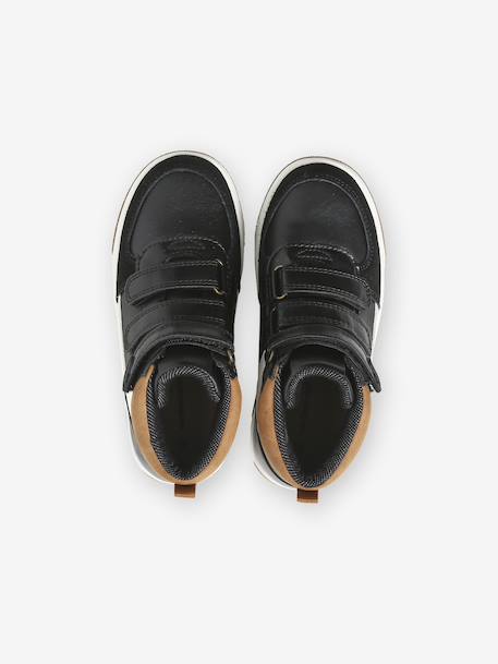 Baskets enfant garçon synthétique montantes à scratchs denim brut+noir 10 - vertbaudet enfant 