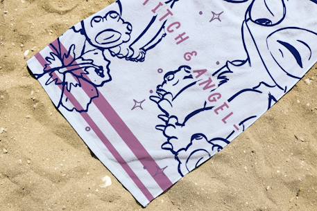 Serviette de plage disney angel et stitch polycoton Blanc 3 - vertbaudet enfant 