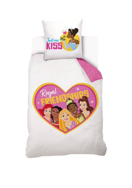 Housse de couette disney princesses cœur coton Blanc 1 - vertbaudet enfant 