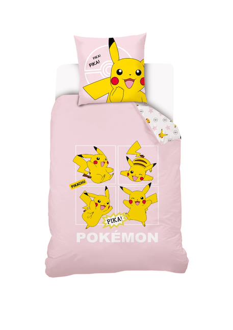 Housse de couette pikachu pokémon coton Rose 1 - vertbaudet enfant 