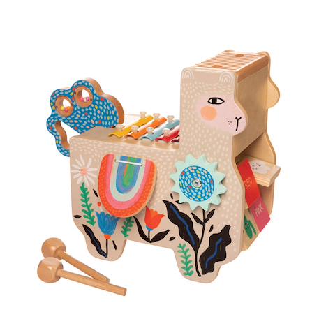 Lili lama musical en bois Beige 1 - vertbaudet enfant 