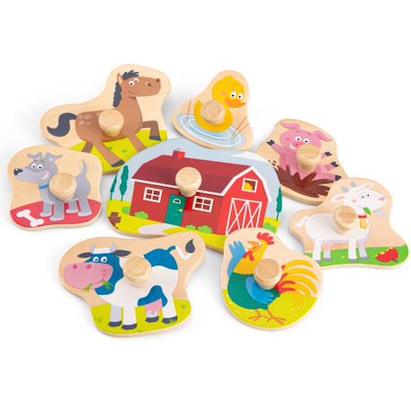 Puzzle ferme 8 pcs Beige 2 - vertbaudet enfant 