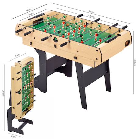 Table multi jeux pliable 16 en 1 baby-foot, ping pong, billard, bowling, palets,... Marron 4 - vertbaudet enfant 