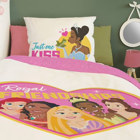 Housse de couette disney princesses cœur coton Blanc 4 - vertbaudet enfant 
