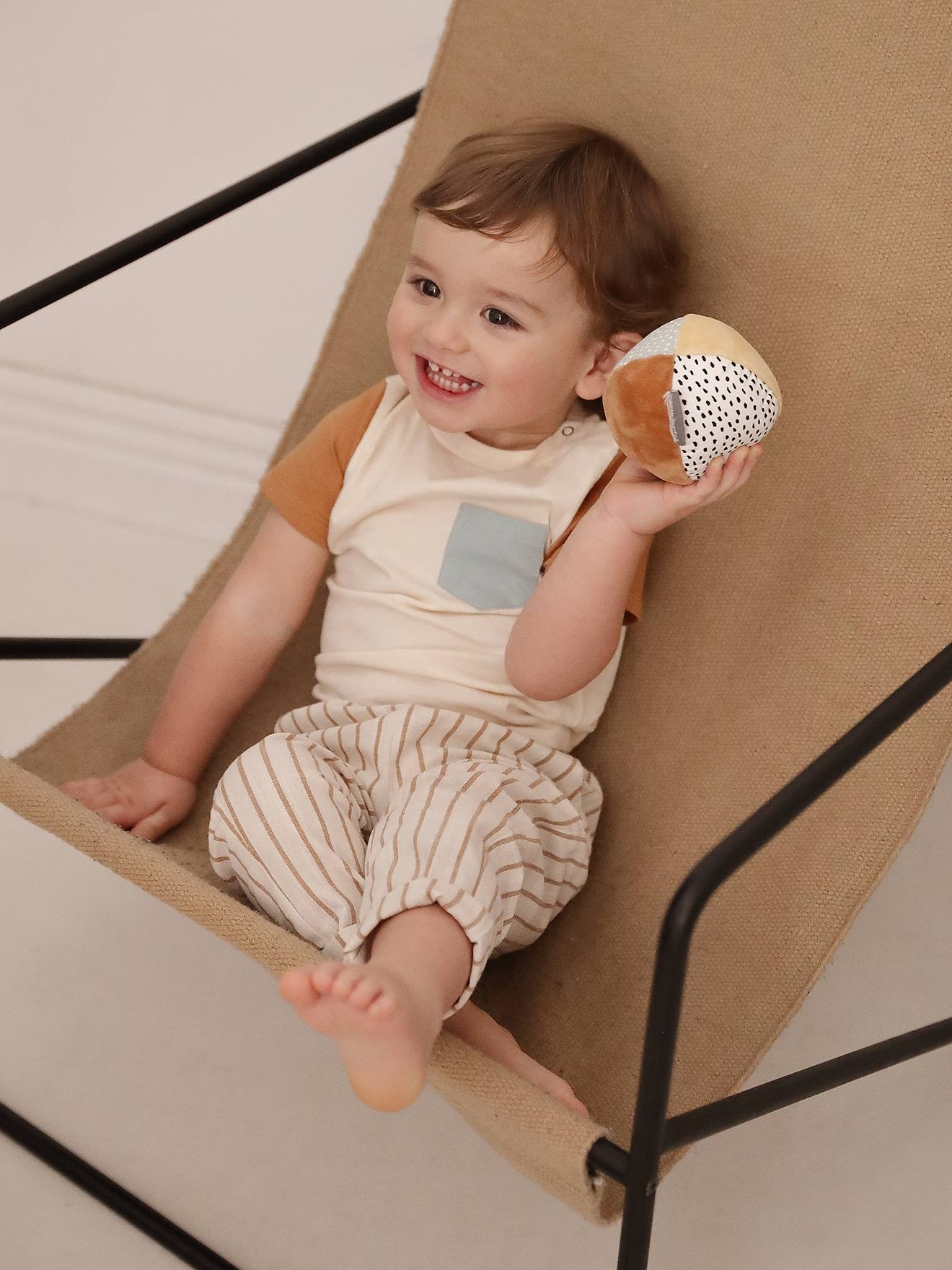 T-Shirt Colorblock Bébé Bio – 100% Coton Biologique, Manches Longues, Poche Poitrine, Pression Épaule - 8