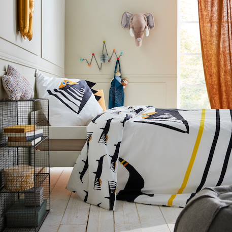 Housse de couette catimini  graphic city coton blanc Blanc 3 - vertbaudet enfant 