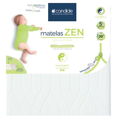 Matelas bébé zen - douceur et absorption Blanc 1 - vertbaudet enfant 