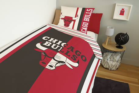 Housse de couette chicago bulls coton Rouge 2 - vertbaudet enfant 